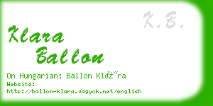 klara ballon business card